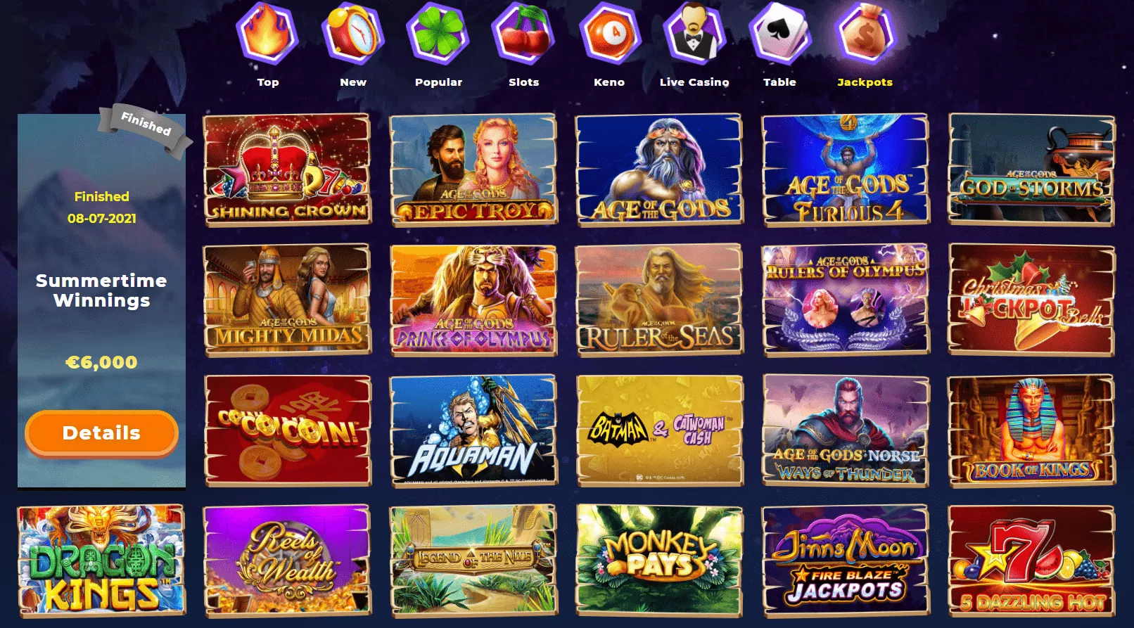 Wazamba jackpot
