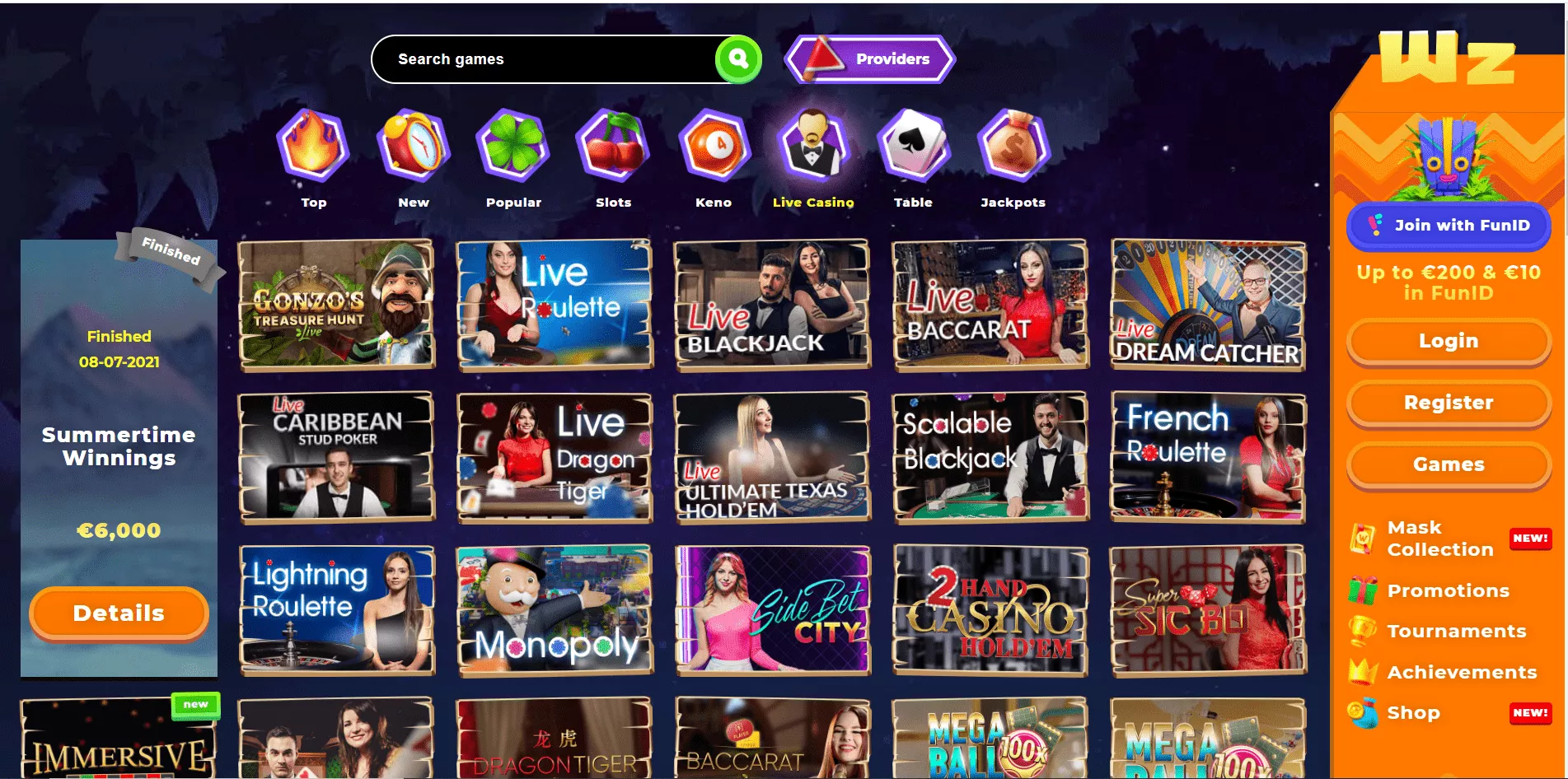 Wazamba Live Casino