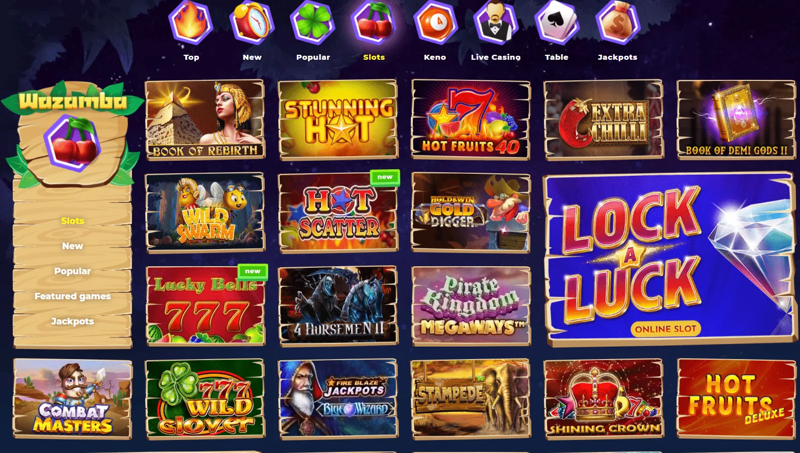 Wazamba Casino Slot Machines