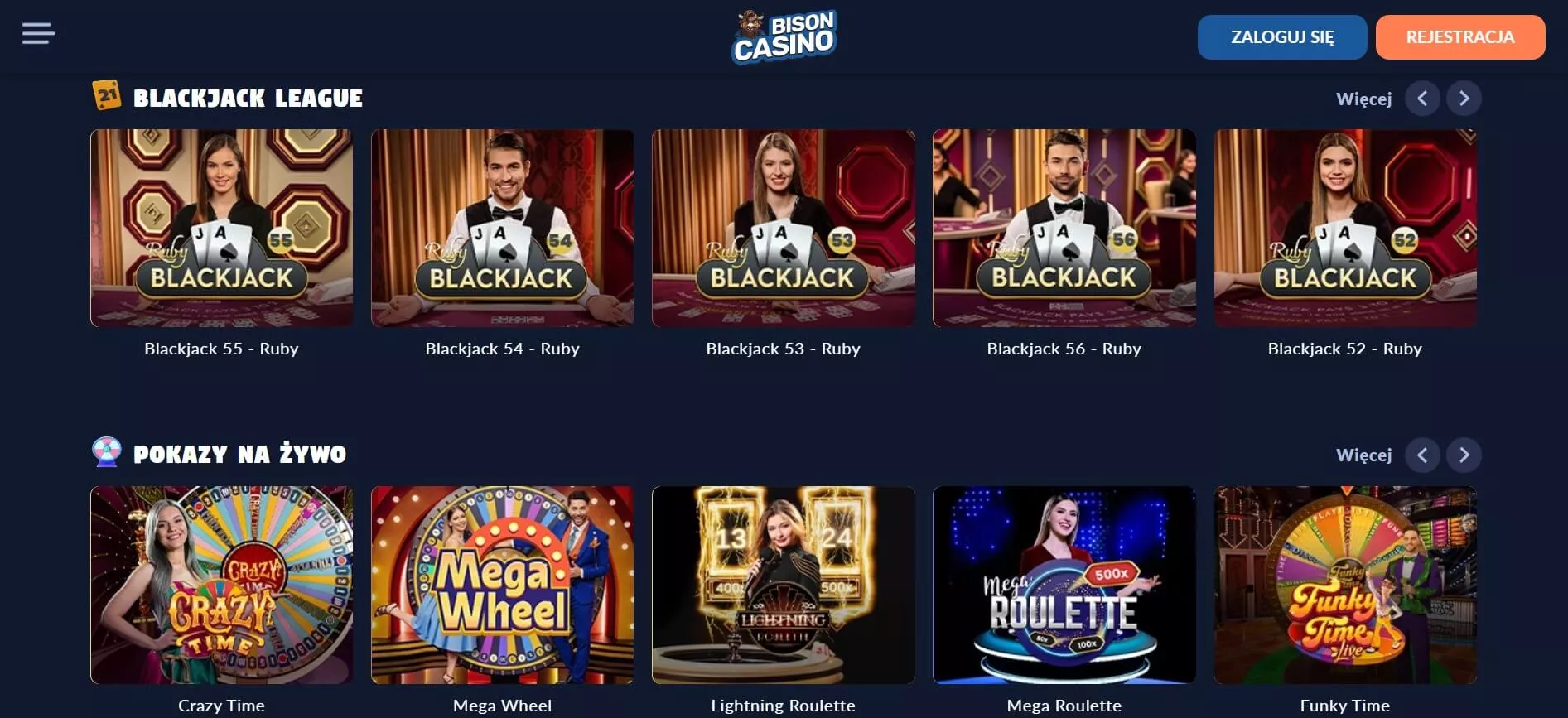 Bison live casino