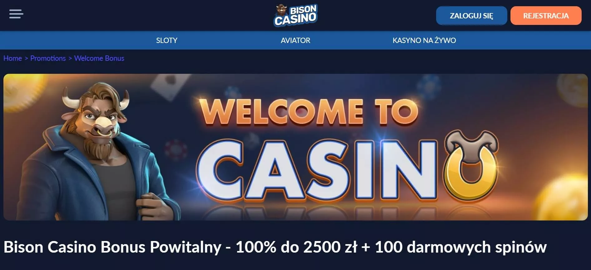 Bison Casino Welcome Bonus