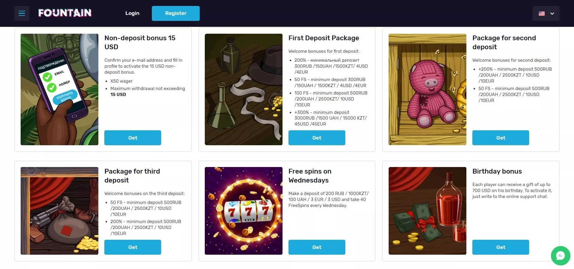 Fontan Casino Bonuses